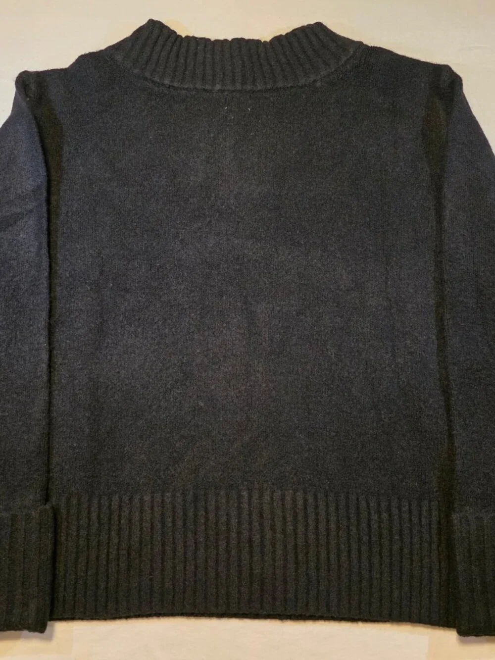 Women's Long Sleeve V-Neck Cozy Knit Boxy Pullover Sweater - a New Day™ Black L
